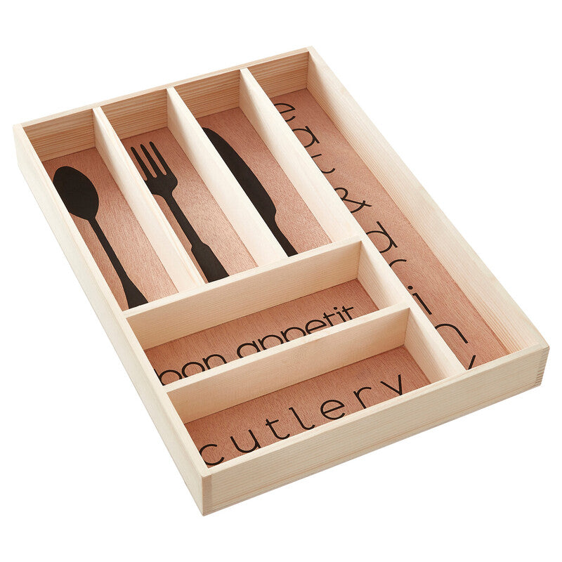 Orsina Wooden Cutlery Tray – Modern Kitchen Drawer Organizer