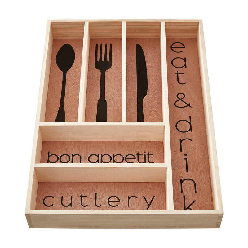 Orsina Wooden Cutlery Tray – Modern Kitchen Drawer Organizer