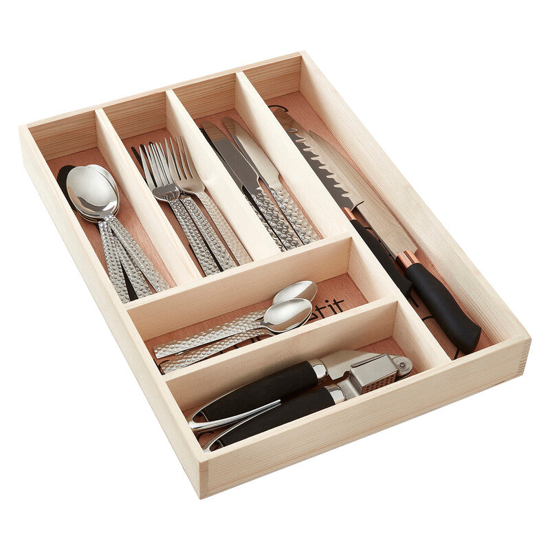 Orsina Wooden Cutlery Tray – Modern Kitchen Drawer Organizer