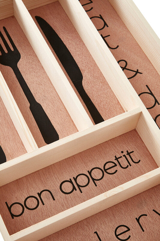 Orsina Wooden Cutlery Tray – Modern Kitchen Drawer Organizer