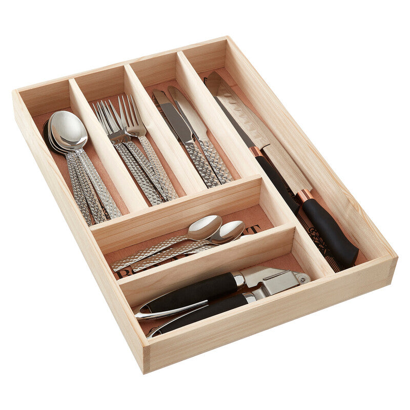 Orsina Wooden Cutlery Tray – Vintage Kitchen Drawer Organizer Insert