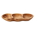 Orsina Olive Wood 3-Section Antipasti Dish – Handcrafted Serving Platter