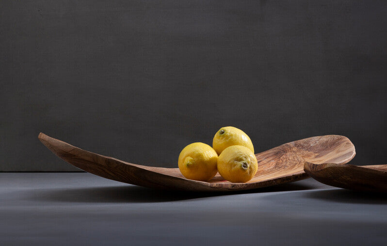 Orsina Kora Olive Wood Fruit Tray – Natural Grain Kitchen Decor