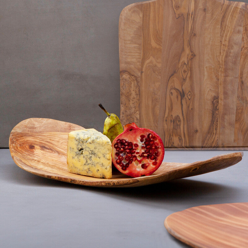 Orsina Kora Olive Wood Fruit Tray – Natural Grain Kitchen Decor