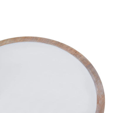 Orsina Kara Mango Wood Tapered Serving Bowl – Medium White Interior