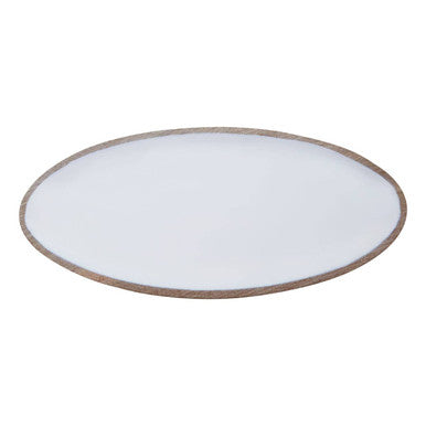 Orsina Kara Mango Wood Oval Serving Platter with White Enamel Center