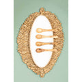 Orsina Kara Mango Wood Oval Serving Platter with White Enamel Center