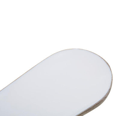 Orsina Kara Small Oval Serving Dish – White Enamel & Mango Wood