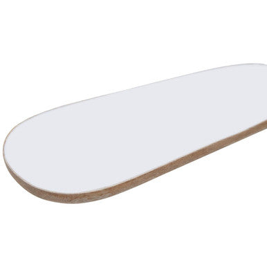 Orsina Kara Large Oval Serving Platter – Mango Wood & White Enamel