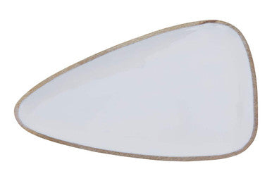 Orsina Kara Large Mango Wood Serving Platter with White Enamel