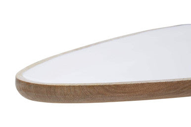 Orsina Kara Large Mango Wood Serving Platter with White Enamel