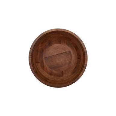 Orsina Kara Large Mango Wood Serving Bowl | Black Embossed Exterior