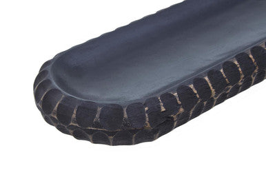 Orsina Kara Black Mango Wood Serving Dish – Oval Handcrafted Platter