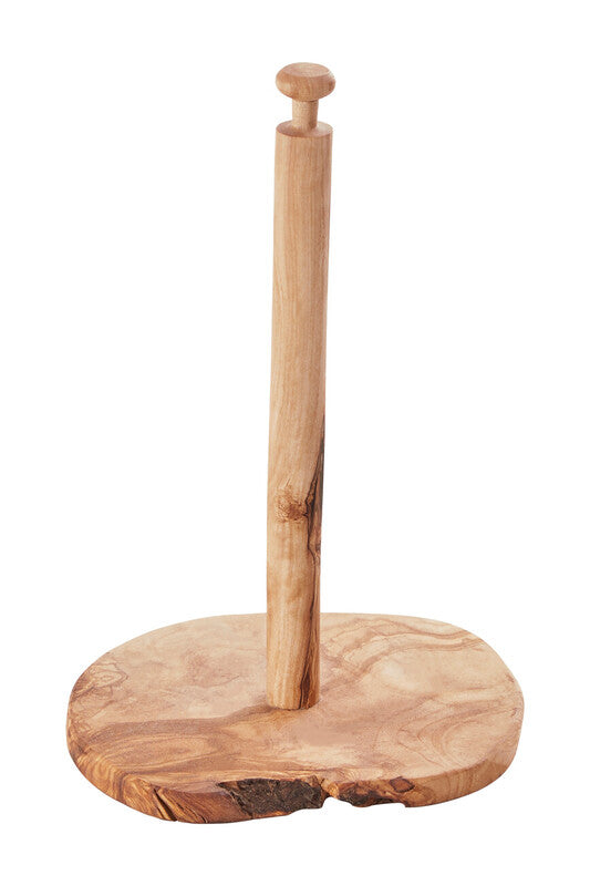 Orsina Kora Olive Wood Paper Towel Holder – Rustic Kitchen Roll Stand