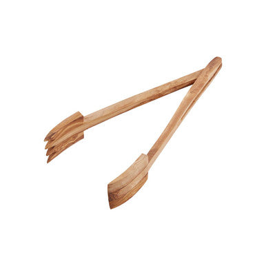 Orsina Kora Olive Wood Serving Tongs – Ergonomic Wooden Kitchenware