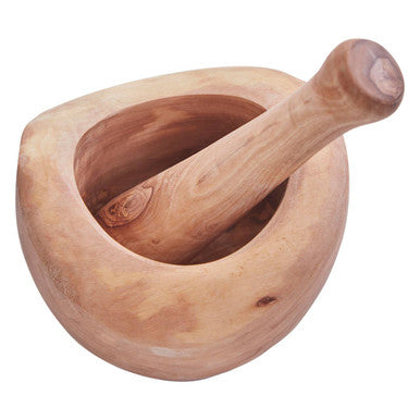 Orsina Kora Olive Wood Mortar and Pestle – Hand-Carved Spice Grinder