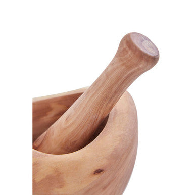 Orsina Kora Olive Wood Mortar and Pestle – Hand-Carved Spice Grinder