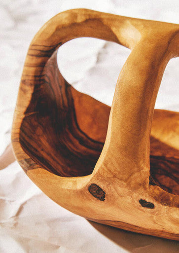 Orsina Kora Olive Wood Fruit Bowl – Handcrafted Natural Centerpiece