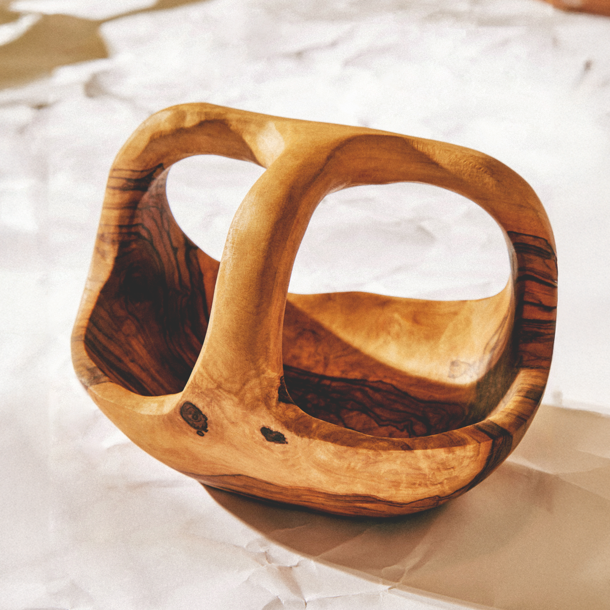 Orsina Kora Olive Wood Fruit Bowl – Handcrafted Natural Centerpiece