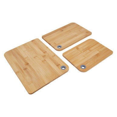 Orsina Aleki Bamboo Chopping and Serving Boards with Rings - Set of 3