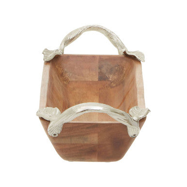 Orsina Vine Acacia Wood Rectangular Serving Dish with Leaf Handles