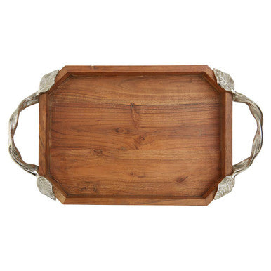 Orsina Vine Acacia Wood Small Rectangular Serving Tray with Handles