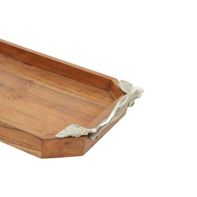Orsina Vine Acacia Wood Small Rectangular Serving Tray with Handles