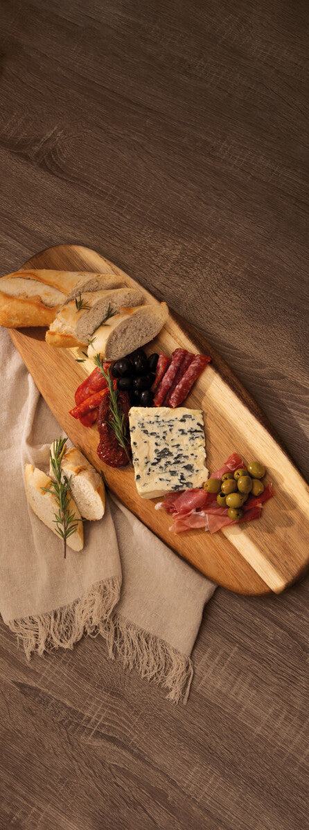Orsina Kora Acacia Wood Oval Chopping and Serving Board – 2-in-1