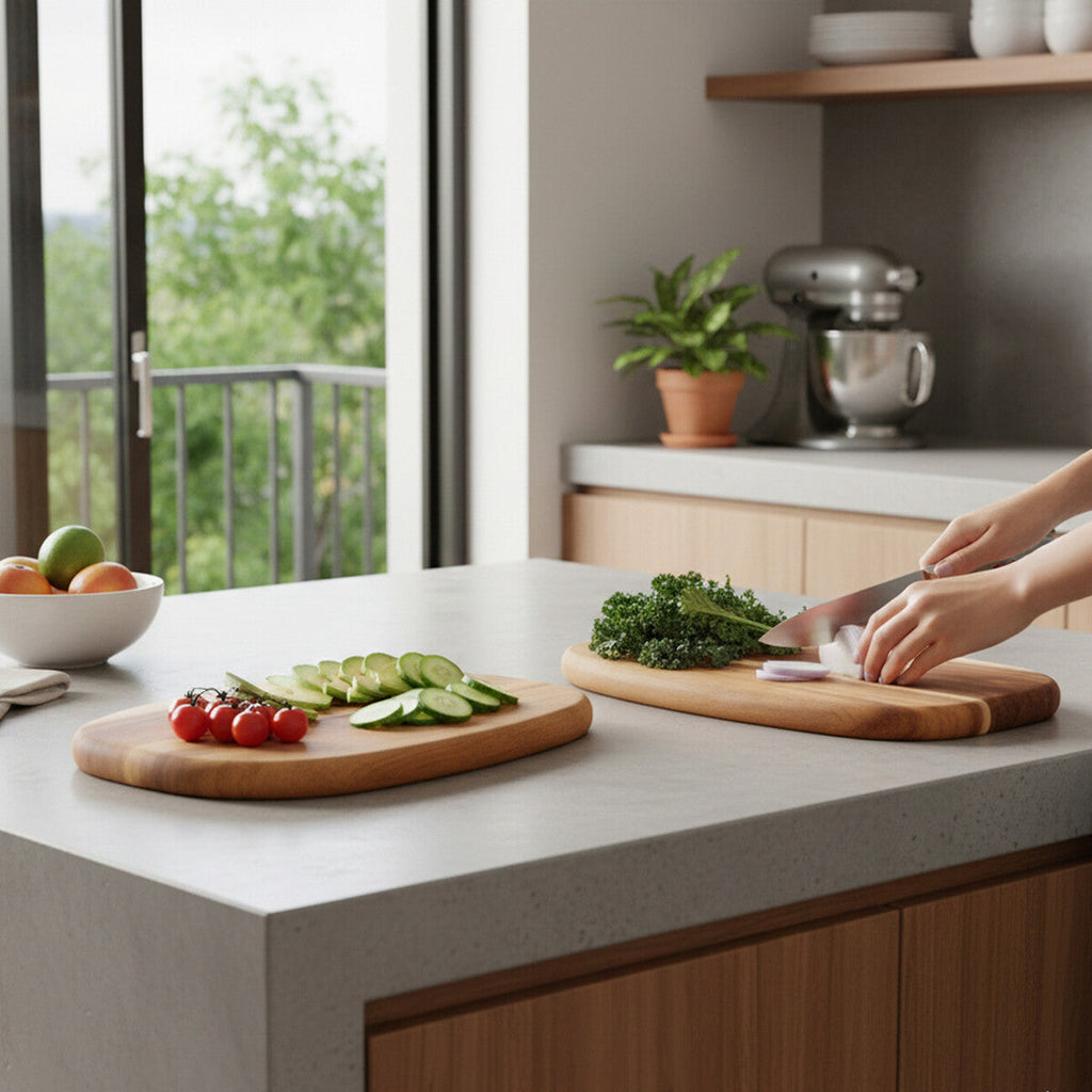 Orsina Kora Acacia Wood Serving and Chopping Board Set - 2 Piece