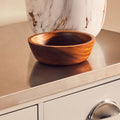 Orsina Kora Small Round Acacia Wood Serving Bowl for Snacks & Sides