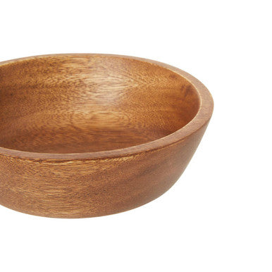 Orsina Kora Small Round Acacia Wood Serving Bowl for Snacks & Sides