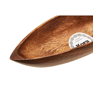 Orsina Kora Acacia Wood Boat Shaped Serving Dish – Artisanal Platter