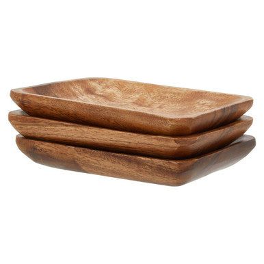 Orsina Acacia Wood Serving Dishes – Set of 3 Sustainable Trays