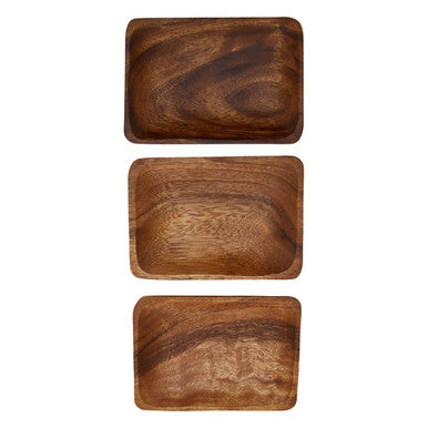 Orsina Acacia Wood Serving Dishes – Set of 3 Sustainable Trays