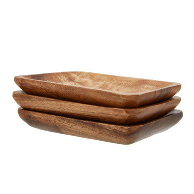 Orsina Acacia Wood Serving Dishes – Set of 3 Sustainable Trays