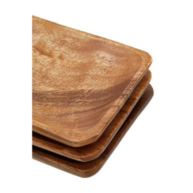 Orsina Acacia Wood Serving Dishes – Set of 3 Sustainable Trays