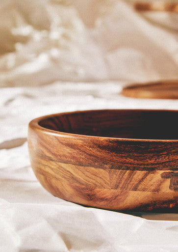 Orsina Rosi Round Sheesham Wood Salad Bowl – Handcrafted Serving Bowl
