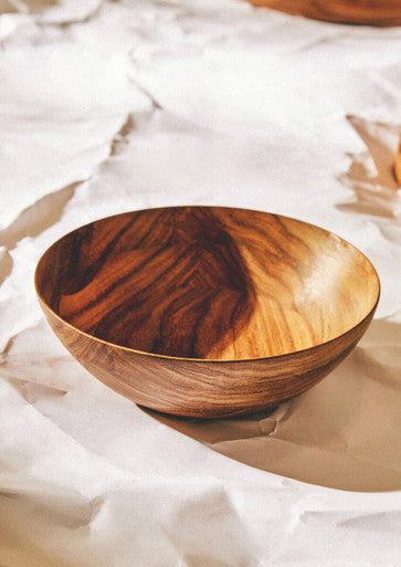 Orsina Rosi Large Round Sheesham Wood Salad Bowl – Handcrafted Serving Bowl