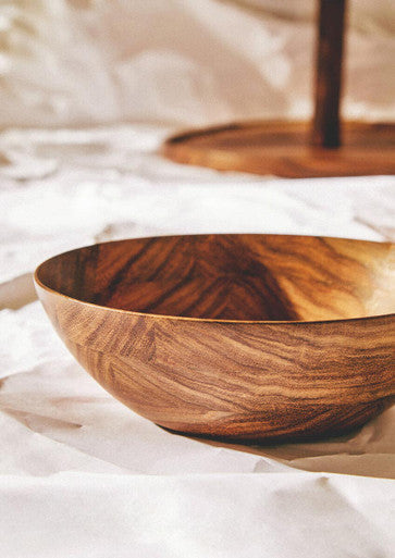 Orsina Rosi Large Round Sheesham Wood Salad Bowl – Handcrafted Serving Bowl