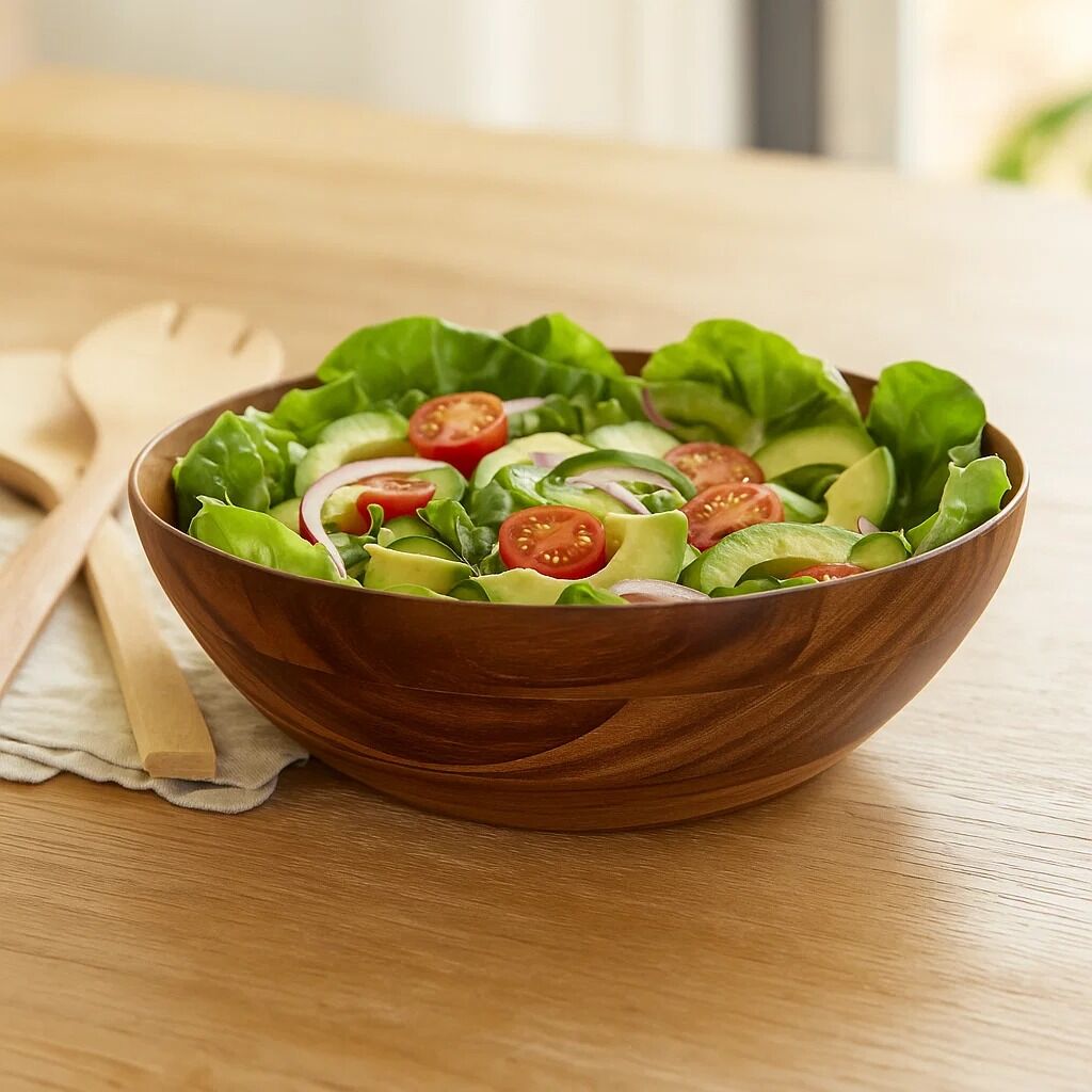 Orsina Rosi Small Round Sheesham Wood Salad Bowl | Handcrafted Serving