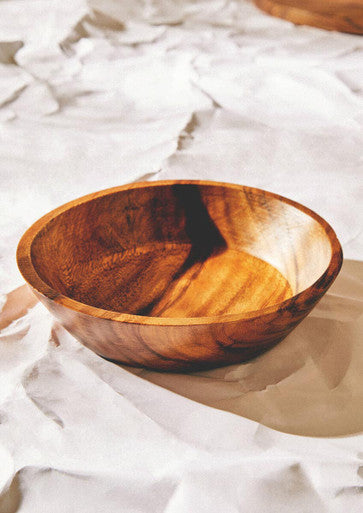 Orsina Rosi Large Round Sheesham Wood Tapered Salad Serving Bowl