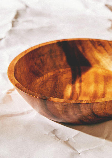 Orsina Rosi Large Round Sheesham Wood Tapered Salad Serving Bowl