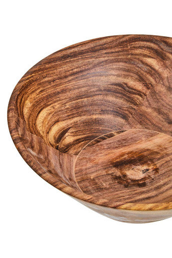 Orsina Rosi Large Round Sheesham Wood Tapered Salad Serving Bowl