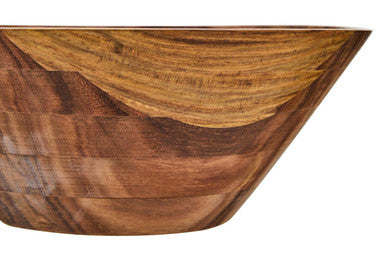 Orsina Rosi Large Round Sheesham Wood Tapered Salad Serving Bowl