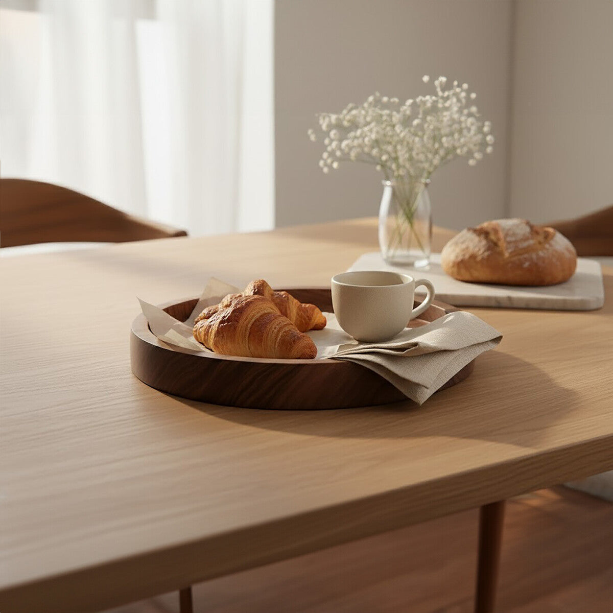 Orsina Rosi Small Sheesham Wood Serving Tray | Natural Artisanal Decor