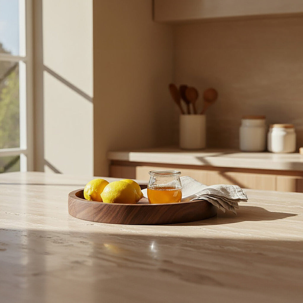 Orsina Rosi Small Sheesham Wood Serving Tray | Natural Artisanal Decor
