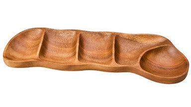 Orsina Kora Acacia Wood 5-Section Antipasti Dish & Serving Platter