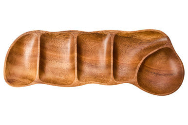 Orsina Kora Acacia Wood 5-Section Antipasti Dish & Serving Platter