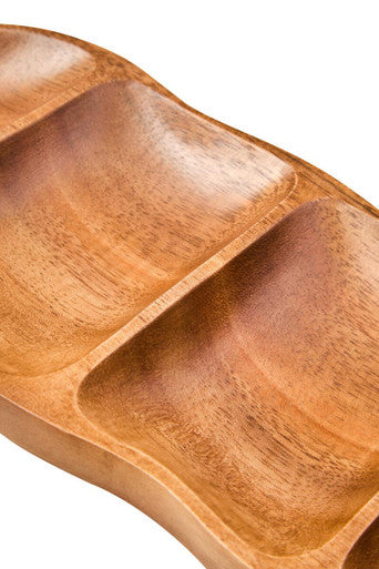 Orsina Kora Acacia Wood 5-Section Antipasti Dish & Serving Platter