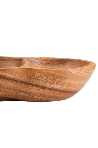 Orsina Kora Acacia Wood 3-Section Antipasti Dish | Modern Serving Tray